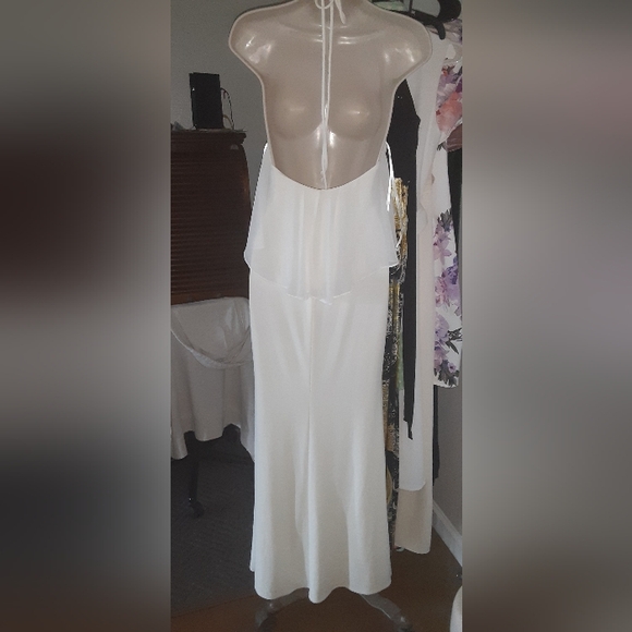 Ivory Formal maxi COMFY Wedding, prom, formal Gown, halter style floor length - Picture 2 of 5